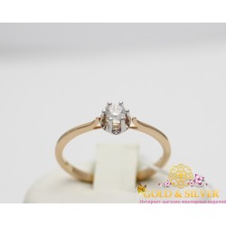 Золотое кольцо с одним камнем 330988